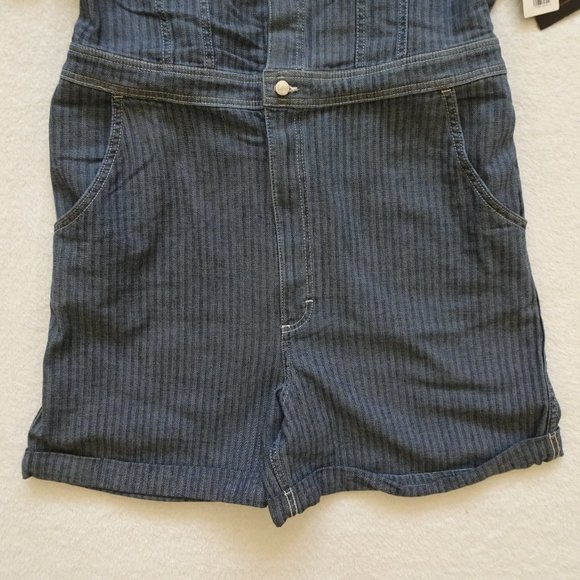 LEE Denim Romper Size XL Blue Short Union Alls Vintage Modern - Picture 4 of 14